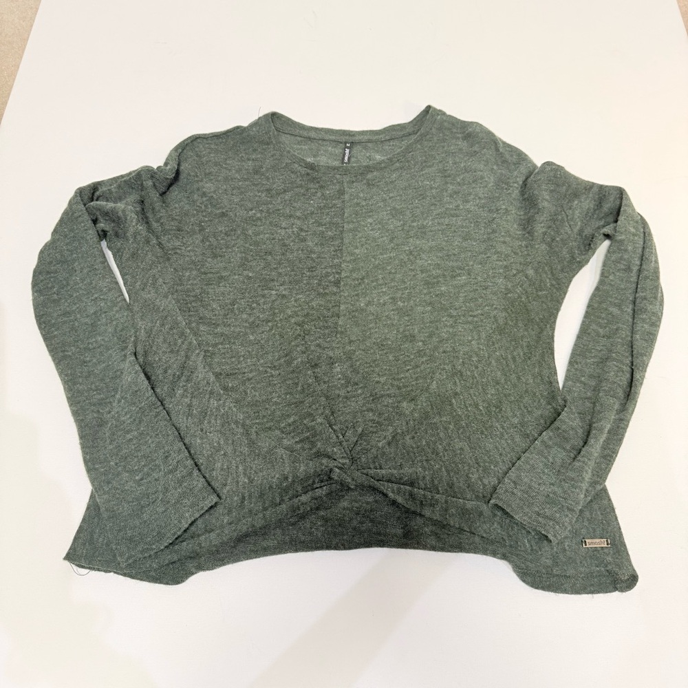 Smash! Barcelona Green Twist Front Crossover Open Back Knit Top S/M